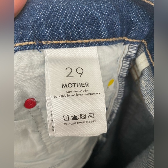 MOTHER Snacks! Pleated Fun Dip Puddle Jeans Cold Brew Dark Wash Blue Size 29 - Picture 5 of 11